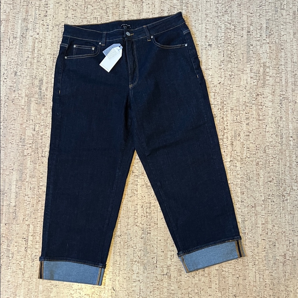 Universal Standard Stevie High Rise Cuffed Vintage Indigo Selvedge Jeans